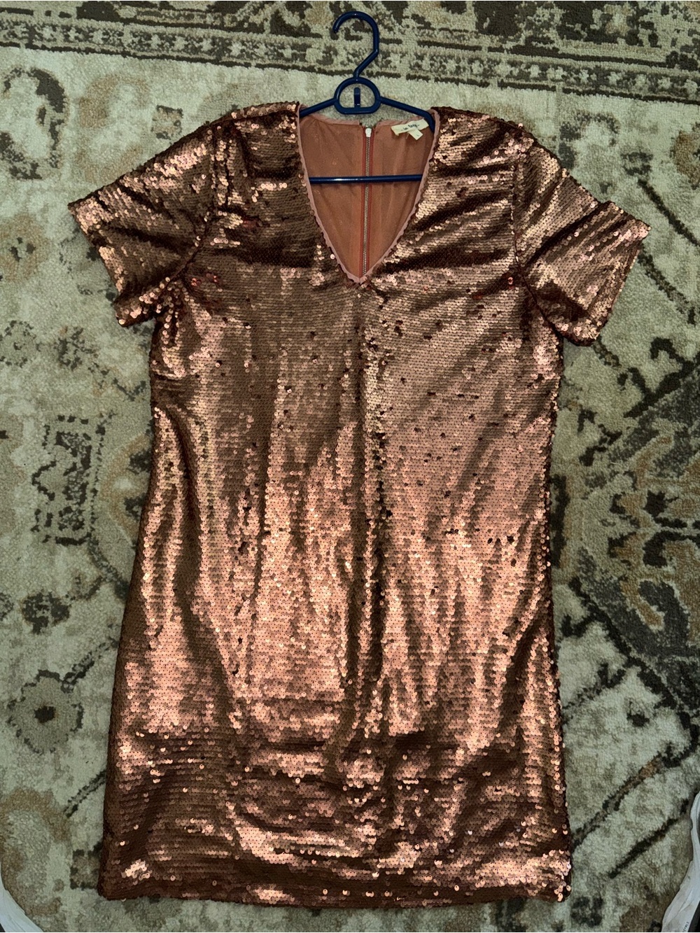 In Bloom Copper Sequin Mini Dress